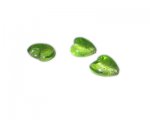 14mm Apple Green Foil Handmade Lampwork Heart Glass Bead, 4 bead 14mm Apple Green Foil Handmade Lampwork Heart Glass Bead, 4 bead