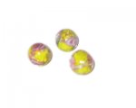 12mm Yellow Floral Lampwork Glass Bead, 6 beads 12mm Yellow Floral Lampwork Glass Bead, 6 beads