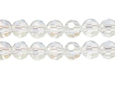 (image for) 12mm Clear AB Finish Crystal Glass Bead, approx. 8 beads