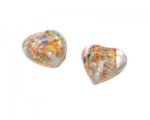 20mm Peach Pattern Heart Handmade Lampwork Bead, 4 beads 20mm Peach Pattern Heart Handmade Lampwork Bead, 4 beads