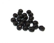 (image for) Approx. 1oz. x 8mm Black Faceted Glass Bead