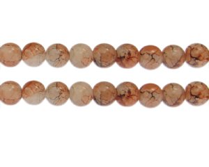 (image for) 10mm Rust/Gray Duo-Style Glass Bead, approx. 16 beads