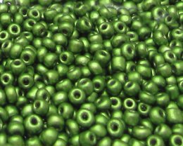 (image for) 11/0 Apple Green Metallic Glass Seed Bead, 1oz. Bag