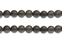 (image for) 10mm Drizzled Deep Silver Glass Bead, approx. 17 beads