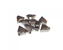 (image for) 12 x 10mm Heart Silver Electroplated Glass Bead, 8 beads