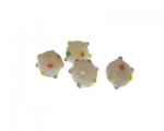 12mm White Bumpy Lampwork Glass Bead, 4 beads 12mm White Bumpy Lampwork Glass Bead, 4 beads