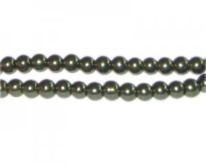 6mm Olive Glass Pearl Bead, approx. 78 beads