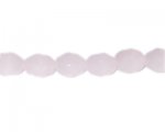 6mm Pink Pressed Glass Oval Semi-Opaque Bead, 13" string 6mm Pink Pressed Glass Oval Semi-Opaque Bead, 13" string