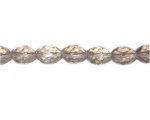 12 x 10mm Pale Silver Faceted Oval Glass Bead, 13" string 12 x 10mm Pale Silver Faceted Oval Glass Bead, 13" string