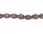 12 x 10mm Dark Silver Faceted Oval Glass Bead, 13" string 12 x 10mm Dark Silver Faceted Oval Glass Bead, 13" string