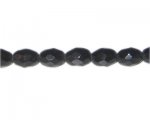 8 x 6mm Black Faceted Oval Glass Bead, 13" string 8 x 6mm Black Faceted Oval Glass Bead, 13" string
