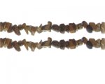 6 - 8mm Brown Dyed Glass Chips, 10.5" string 6 - 8mm Brown Dyed Glass Chips, 10.5" string