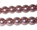 10mm Round Mink Glass Pearl Bead, 8" string, approx. 22 beads 10mm Round Mink Glass Pearl Bead, 8" string, approx. 22 beads