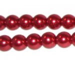 10mm Round Red Glass Pearl Bead, approx. 22 beads 10mm Round Red Glass Pearl Bead, approx. 22 beads