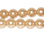 10mm Round Pale Gold Glass Pearl Bead, approx. 22 beads 10mm Round Pale Gold Glass Pearl Bead, approx. 22 beads