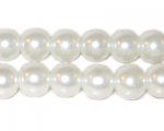 10mm Round White Glass Pearl Bead, approx. 22 beads