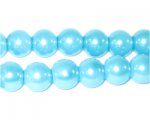 10mm Round Turquoise Glass Pearl Bead, approx. 22 beads 10mm Round Turquoise Glass Pearl Bead, approx. 22 beads