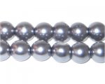 10mm Platinum Glass Pearl Bead, approx. 22 beads