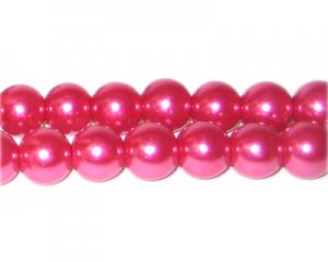 10mm Magenta Glass Pearl Bead, approx. 22 beads