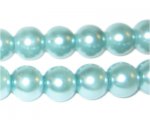 12mm Round Pale Aqua Glass Pearl Bead, approx. 18 beads 12mm Round Pale Aqua Glass Pearl Bead, approx. 18 beads