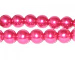 12mm Magenta Glass Pearl Bead, approx. 18 beads 12mm Magenta Glass Pearl Bead, approx. 18 beads