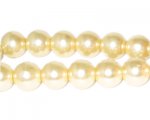 12mm Ivory Glass Pearl Bead, approx. 18 beads
