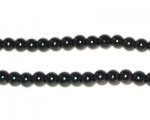 4mm Round Black Glass Pearl Bead, approx. 113 beads