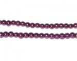 4mm Round Crimson Glass Pearl Bead, approx. 113 beads