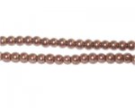 4mm Round Hazelnut Glass Pearl Bead, approx. 113 beads