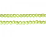 4mm Round Apple Green Glass Pearl Bead, approx. 113 beads