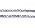 4mm Round Platinum Glass Pearl Bead, approx. 113 beads