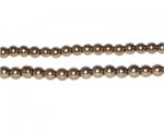 4mm Antique Gold Glass Pearl Bead, approx. 113 beads