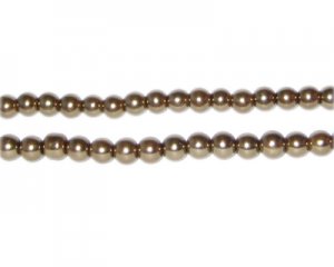 4mm Antique Gold Glass Pearl Bead, approx. 113 beads
