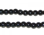 6mm Round Black Glass Pearl Bead, approx. 78 beads