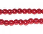 6mm Round Red Glass Pearl Bead 6mm Round Red Glass Pearl Bead