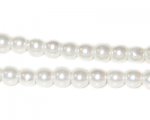 6mm Round White Glass Pearl Bead, approx 78 beads