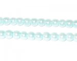 6mm Round Crisp Blue Glass Pearl Bead, approx 78 beads