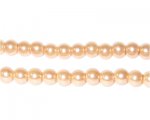 6mm Round Apricot Glass Pearl Bead, approx 78 beads