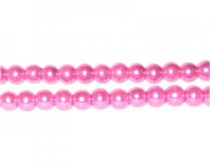 6mm Pink Glass Pearl Bead, approx. 78 beads