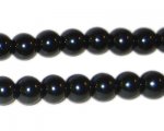 8mm Round Black Glass Pearl Bead, approx. 56 beads