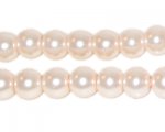 8mm Round Baby Pink Glass Pearl Bead, approx. 56 beads