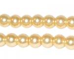 8mm Round Cream Glass Pearl Bead, approx. 56 beads