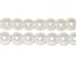 8mm Round White Glass Pearl Bead, approx. 56 beads