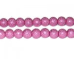 10mm Hot Pink Rustic Glass Pearl Bead, approx. 23 beads
