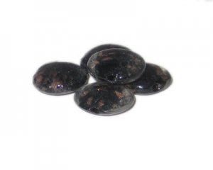 20mm Black Pattern Handmade Lampwork Glass Bead, 5 beads
