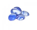 20mm Blue Pattern Handmade Lampwork Glass Bead, 5 beads