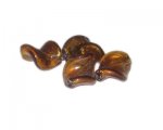 20 x 16mm Bronze Wavy Handmade Lampwork Glass Beads, 5 beads 20 x 16mm Bronze Wavy Handmade Lampwork Glass Beads, 5 beads