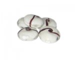 20mm White Foil Handmade Lampwork Glass Beads, 5 beads 20mm White Foil Handmade Lampwork Glass Beads, 5 beads