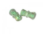 26 x 12mm Pale Green Foil Column Glass Lampwork Bead, 2 beads 26 x 12mm Pale Green Foil Column Glass Lampwork Bead, 2 beads