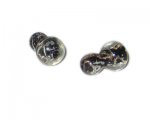 24 x 16mm Black Foil Glass Lampwork Bead, 2 beads 24 x 16mm Black Foil Glass Lampwork Bead, 2 beads
